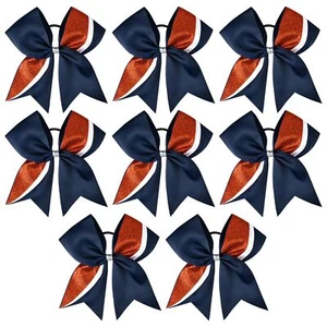 8 PCS Large Glitter Cheer Bows 8" Hair Bows Sparkly Cheerleading Softball Tea... - Picture 1 of 6