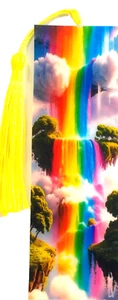 RAINBOW CLOUDS OF WATERFALLS  UNIQUE EXQUISITE LAMINATED BOOKMARK - Bild 1 von 1