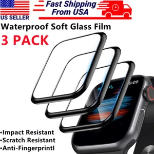 3Pack Full Screen Protector for Apple Watch 7 6 5 4 3 2 1 SE 38/40/41/42/44/45mm - Picture 1 of 7