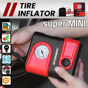 Mini Tire Inflator Car Air Pump Compressor Electric Portable Auto 12V Bike Gauge - Picture 1 of 12