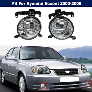 Pair Front Bumper Driving Fog Light Lamp W/ Bulb For Hyundai Accent 2003-2005 - Picture 1 of 11