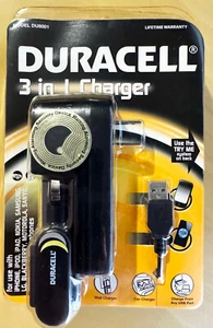 Duracell 3 in 1 Charger DU8001 Car, Wall & USB Charger Mini-USB Micro-USB 30-Pin - Picture 1 of 2