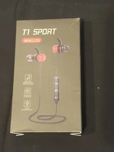 T 1 Sports Wireless Earbuds RED NIB - Picture 1 of 6