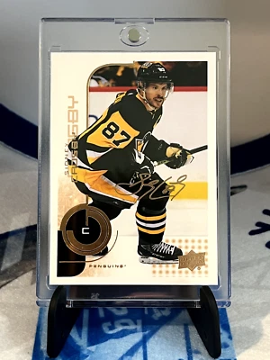 Sidney Crosby AUTO 2022-23 cubierta superior MVP hockey plata escritura pingüinos como nuevo Foto 1 de 2
