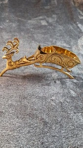 Messing Rentier Bock und Schlitten Doppel Teelicht/Votivkerzenhalter Weihnachten... - Bild 1 von 15