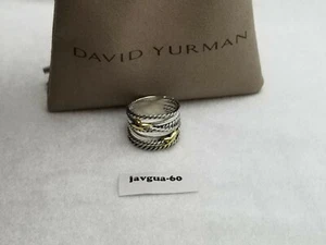 David Yurman Double X Crossover Ring with 18k yellow Gold, Size 6 - Picture 1 of 8