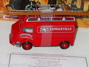 Matchbox MOY FIRE ENGINE SERIES 1947 CITROEN TYPE H VAN -Red, 1/43 MIB - Picture 1 of 4