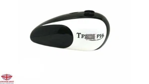 FIT FOR TRIUMPH T140 BLACK & WHITE PAINTED GAS FUEL TANK WITH CAP - Picture 1 of 5