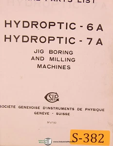 SIP 6A and 7A, Jig Boring Milling Spare Parts Manual - Picture 1 of 1