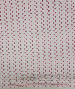 3 YARDS, Fabric Traditions 100 % Cotton HEARTS ON WHITE, SILVER GLITTER 2007 OOP - Picture 1 of 1