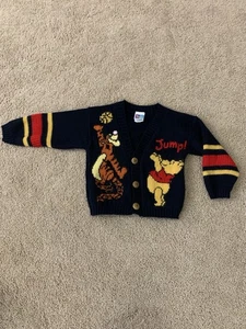Winnie the Pooh Vintage Tigger & Pooh Cardigan Strick Pullover 3T USA Selten - Bild 1 von 5