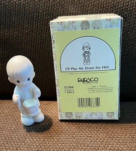 Precious Moments "Suonerò la mia batteria per lui" 1984 Mini statuina presepe E-5384 - Foto 1 di 7