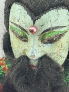 Muñeca antigua de ópera china de principios del siglo XX marioneta hecha a mano tallada a mano 19" - Imagen 1 de 17