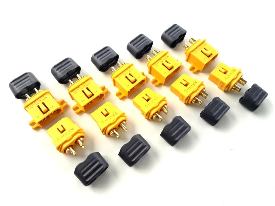 XT60L Hochstrom Gold Stecker Buchse Akku Nylon Lipo 20 Stk (10 Paar) - Bild 1 von 1