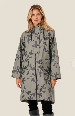 Masai Copenhagen Theia Taped Seams Raincoat Small New Rrp £114 Floral Olive - image 1 of 4