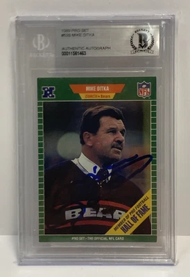 1989 Pro Set #53B. Mike Ditka. Beckett Authentic Autograph.  - Image 1 of 4