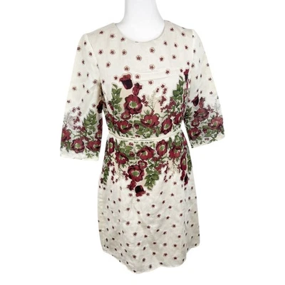 Vestido Gabby Skye Mujer 6 Rojo Crema Floral Estampado Completo Ajuste Acampanado Mini Vacaciones Foto 1 de 4