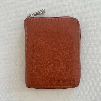 LONGCHAMP Leather Zip Wallet Cognac Orange. Pre-owned - Image 1 of 4