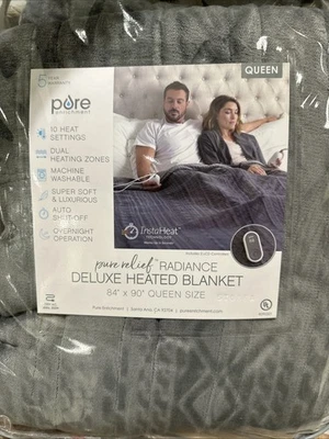Pure Enrichment Pure Relief Radiance Deluxe Heated Blanket 84" X 90" QUEEN SIZE - Image 1 of 4