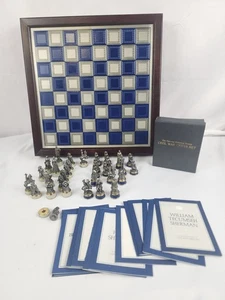 1983 Franklin Mint pewter National Historical Society CHESS set CIVIL WAR coa - Picture 1 of 8