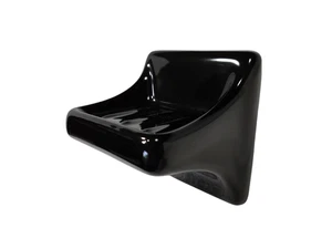 Vintage Black Ceramic Tile Soap Dish Tray Holder Mid Century Modern Retro - Picture 1 of 24
