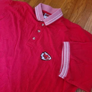 Camisa Polo Kansas City Chiefs Talla XL The Edge Para Hombre Manga Corta Roja Blanca De Colección - Imagen 1 de 7