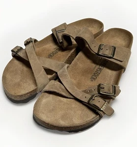 Birkenstock Mayari Camel Leather Women Sandals Shoes Slides 41 - Picture 1 of 10