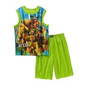 Teenage Mutant Ninja Turtle 2 PC Tank Top Pajama Set Boy Size 6/7 - Picture 1 of 3