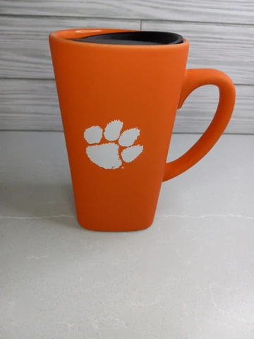 Clemson Tigers 16oz. Soft Touch Ceramic Travel Mug with Lid New Cover