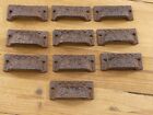 10 CAST IRON BROWN PULLS  DRAWER CABINET BIN  HANDLES RUSTIC BARN  DRESSER KNOBS