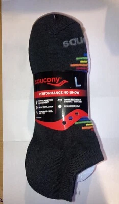 Paquete de 6 calcetines Saucony para hombre grandes de malla ventiladores ajuste cómodo negros sin mostrar👍 Foto 1 de 4