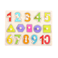 Numbers Jigsaw Puzzle Kids Wood Educational 1-10 Counting Learning Toddler Toy