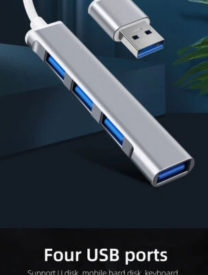 4 Port Adapter USB C HUB Type C High Speed Multi USB Splitter PC Laptop Macbook - Image 1 of 4