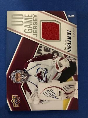 2011-12 Upper Deck UD Game Jersey Semyon Varlamov Colorado Avalanche Red Jersey - Image 1 of 2