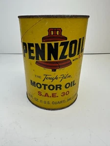 Lattina Pennzoil composita vintage 1 quarto 1 qt. SAE 30 vuoto - Foto 1 di 6