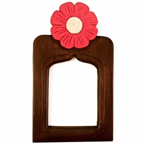 Antique Look Hand Carved Wooden Wall Art Frame Photo Indian Style Unique Gift - Picture 1 of 10