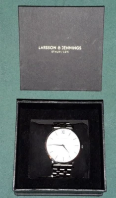 LARSSON & JENNINGS Lugano Unisex 40mm Silver & White Watch BNIB - Image 1 of 4