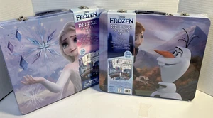 Disney Frozen Deluxe Activity Set In Tin Case Set Of 2 Over 200 Pieces Sealed - Picture 1 of 7