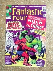 FANTASTIC FOUR Comic Cover Thing VS Hulk Fridge Magnet Marvel Comics Vintage - Picture 1 of 4