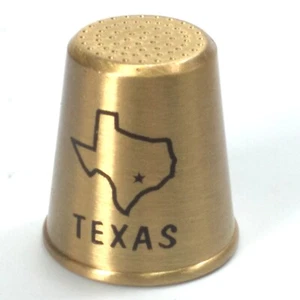 Ditale ottone massiccio ponte naturale caverne Texas souvenir scena dipinta e stato - Foto 1 di 8