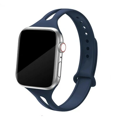 Correa deportiva estrecha de silicona para Apple Watch Series 10, 9, 8, 7, 6, 5, 4- 1, SE Foto 1 de 4