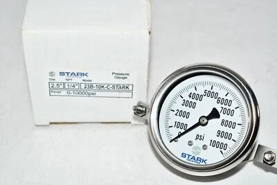 NEW Stark Industries 23B-10K-C 2-1/2'' Pressure Gauge 0-10000 PSI 1/4'' NPT  - Image 1 of 4