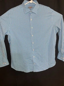 Mens sz XL Peter Millar Wicking Button Down Shirt Blue Check Athletic Gingham - Picture 1 of 7