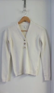 Charter Club Women's Sweater Ivory Button Size Petite S/M - Picture 1 of 6