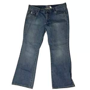 Old Navy Damen 16 kurze Ultra Low Waist Bootcut Jeans Distressed Y2K Denim - Bild 1 von 9