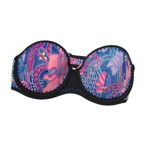 Victoria's Secret Balinese Floral Stitched Flirt Bandeau Swim Top 36B - Picture 1 of 2