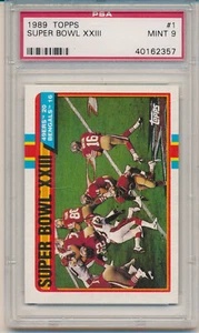 1989 Topps Super Bowl XX111 (Joe Montana) (#01) PSA9 PSA - Picture 1 of 2