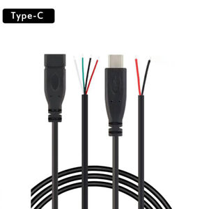 DIY 2/4pin USB 2.0 Type C Male female Plug extension Wire Cable fr Huawei Xiaomi