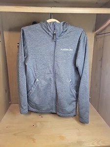 Karbon sportliche Kapuzenjacke mit Reißverschluss Herren Größe M grau - Bild 1 von 13