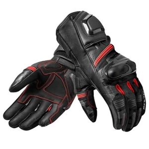 Rev'it Leather Motorcycle Gloves League Black Grey Red Medium Sport Motorbike - Picture 1 of 8